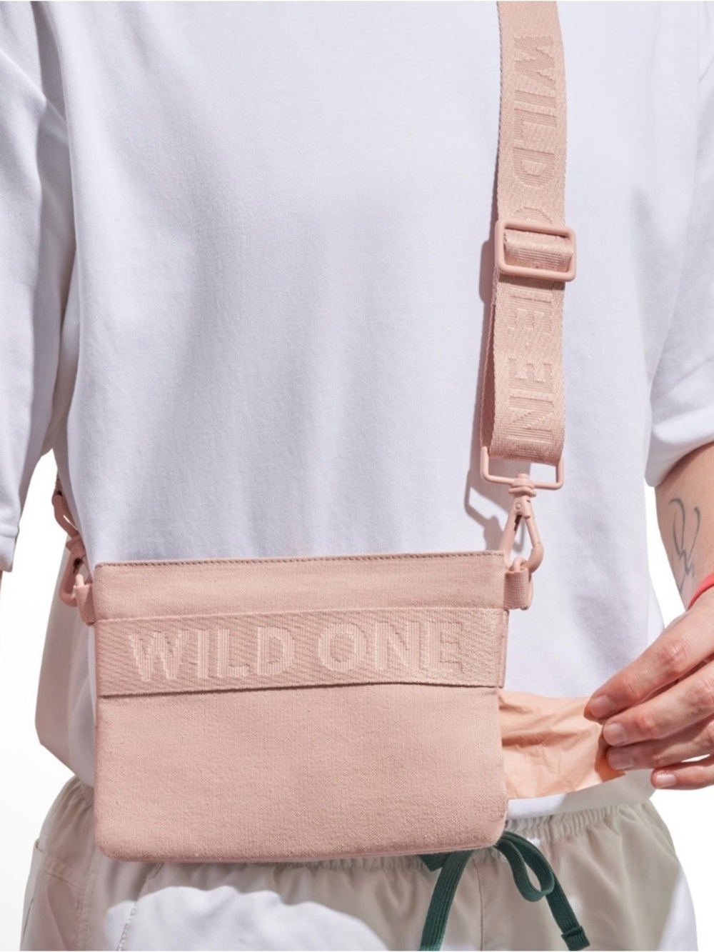 WILD ONE Blush Pink Crossbody Pet Travel Pouch